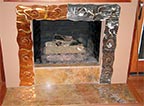 " Fireplace Surround", Original,Torch Painted Copper & Stainless Steel, Custom: Made To Order © 2000-2006 Jageaux Fine Metal Art - Jason Hugh Mernick Artist all rights reserved