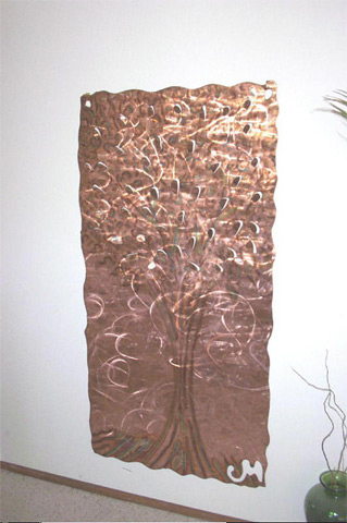 "Copper Tree Of Life" Original, Torch Painted Copper with Popped Out Leaves - Jason Mernick
