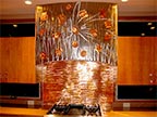 "Range Hood/Splash Art", Original, Torch Painted Copper & Stainless Steel - Jason Mernick