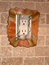 "Switch Plate", Original, Torch Painted Copper & Etched Stainless Steel - Jason Mernick